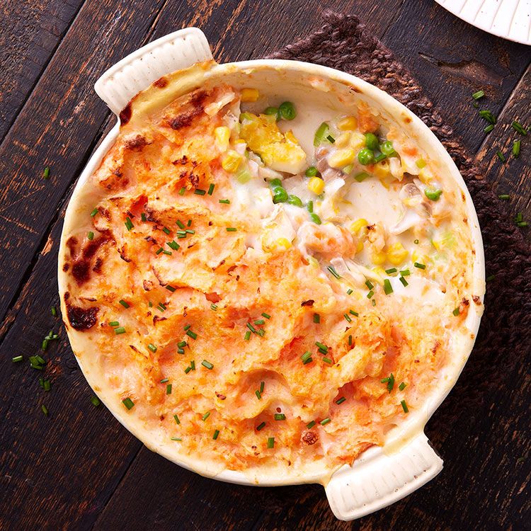 Smoky Fish Pie With Carrot Mash by the Dairy Diary